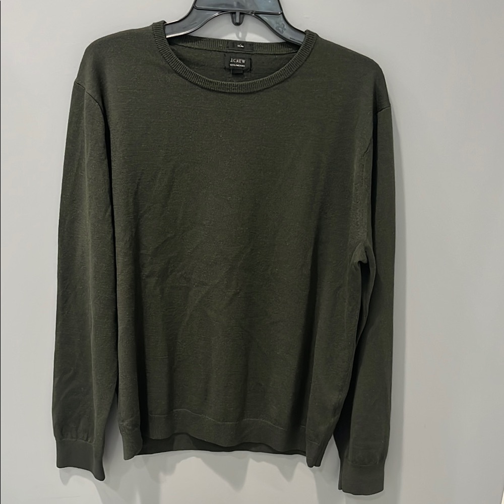 J. Crew Green Crewneck Sweater Classic Knit Style